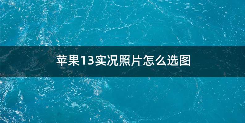 苹果13实况照片怎么选图