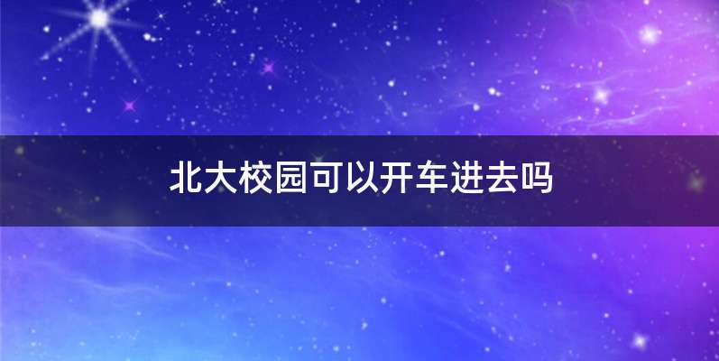 北大校园可以开车进去吗