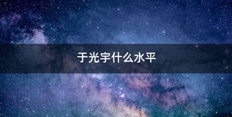 于光宇什么水平