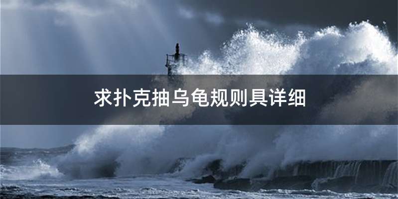 求扑克抽乌龟规则具详细