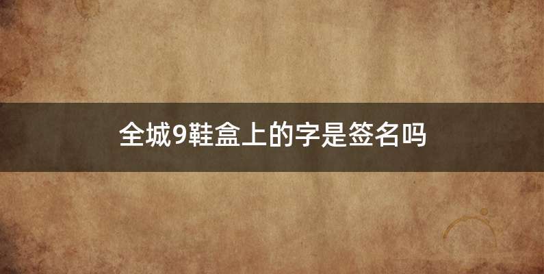 全城9鞋盒上的字是签名吗