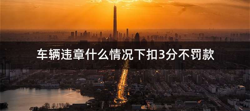 车辆违章什么情况下扣3分不罚款