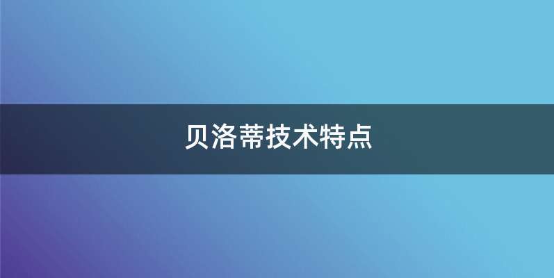 贝洛蒂技术特点