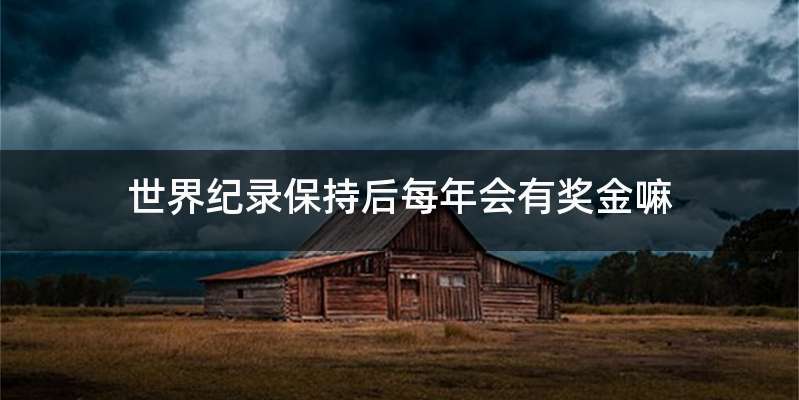 世界纪录保持后每年会有奖金嘛