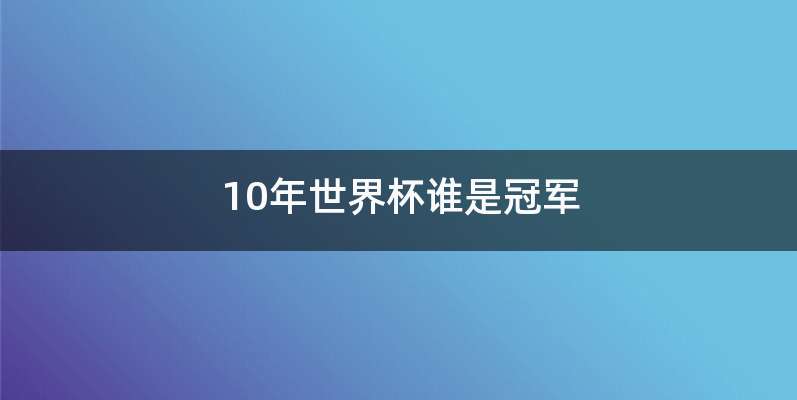 10年世界杯谁是冠军
