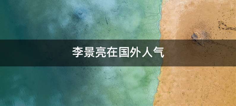 李景亮在国外人气