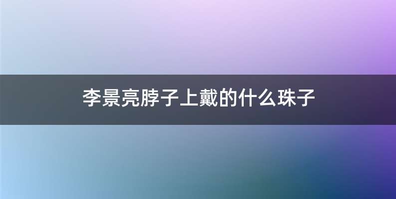 李景亮脖子上戴的什么珠子