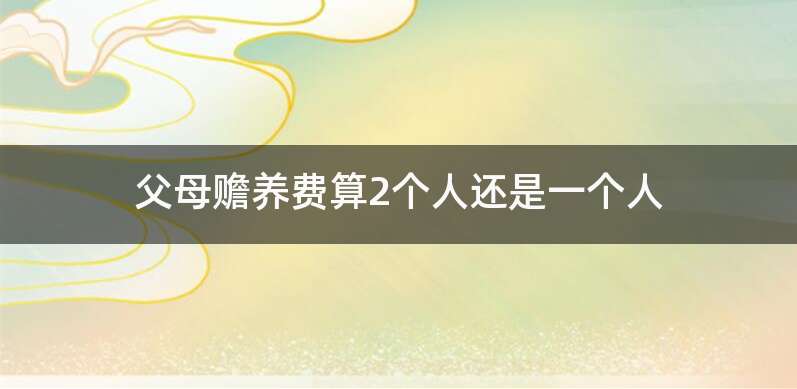 父母赡养费算2个人还是一个人
