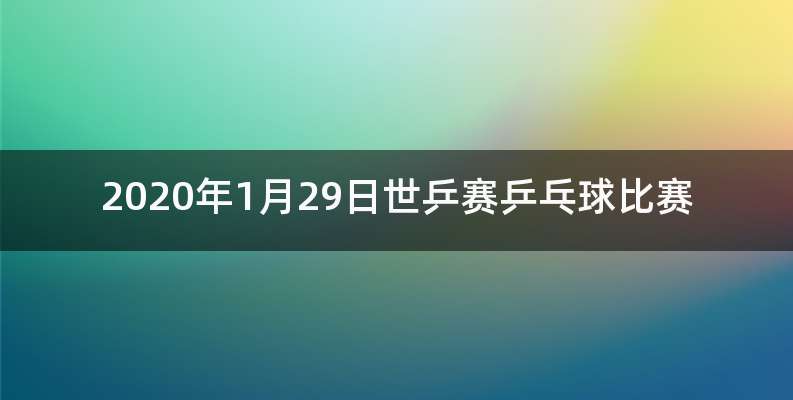 2020年1月29日世乒赛乒乓球比赛