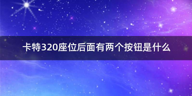 卡特320座位后面有两个按钮是什么