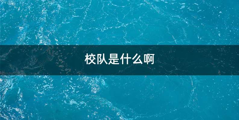 校队是什么啊