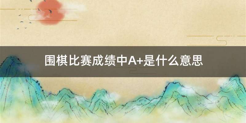 围棋比赛成绩中A+是什么意思