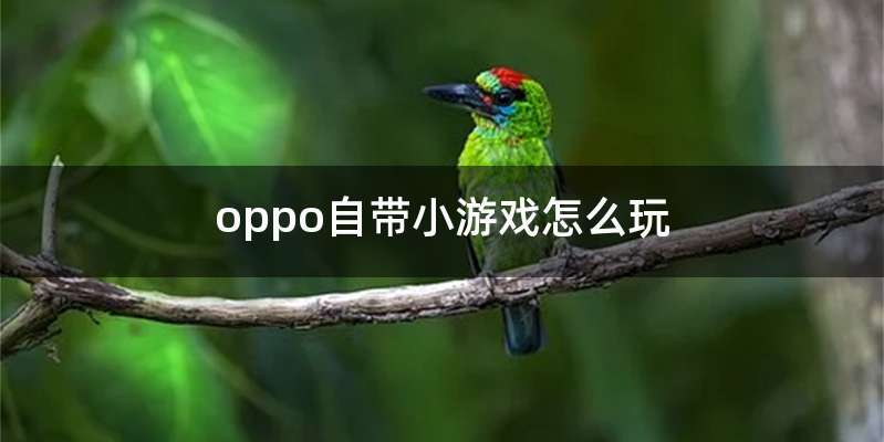oppo自带小游戏怎么玩