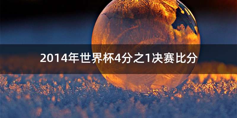 2014年世界杯4分之1决赛比分