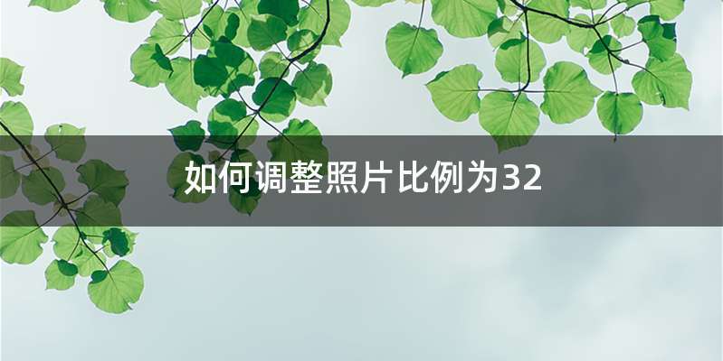 如何调整照片比例为32