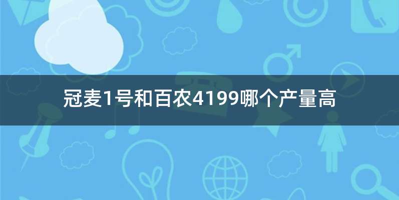 冠麦1号和百农4199哪个产量高