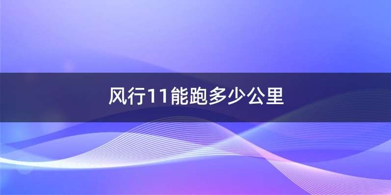 风行11能跑多少公里