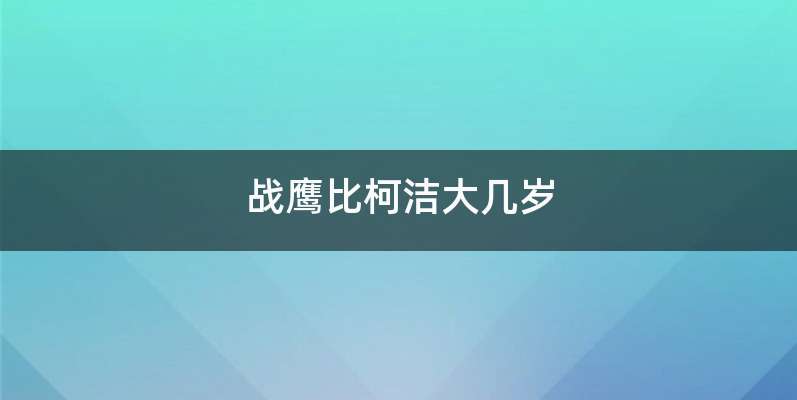 战鹰比柯洁大几岁