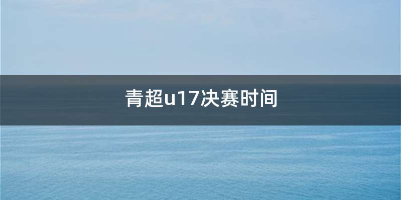 青超u17决赛时间