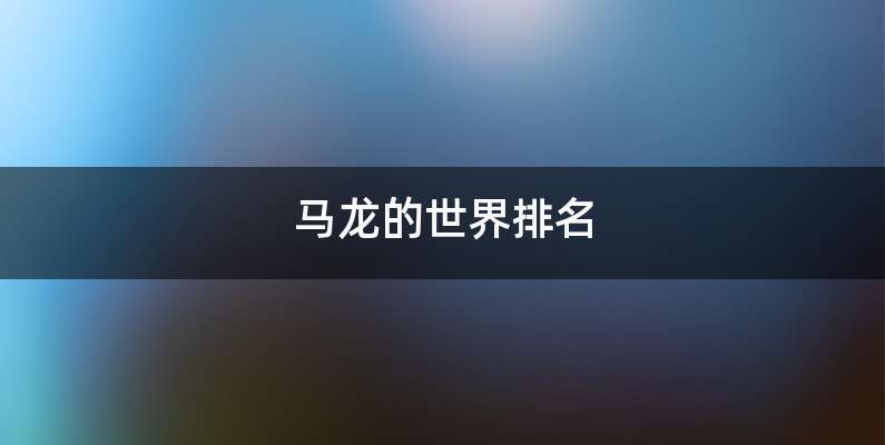 马龙的世界排名