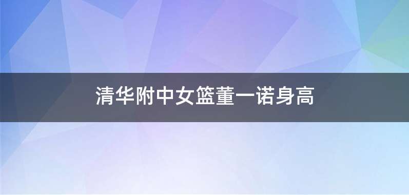 清华附中女篮董一诺身高