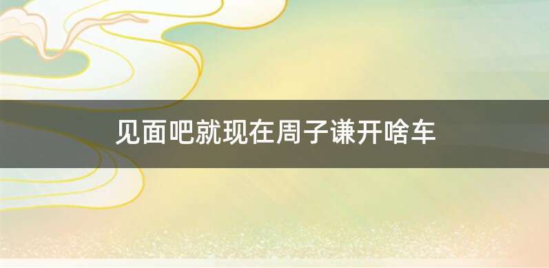 见面吧就现在周子谦开啥车