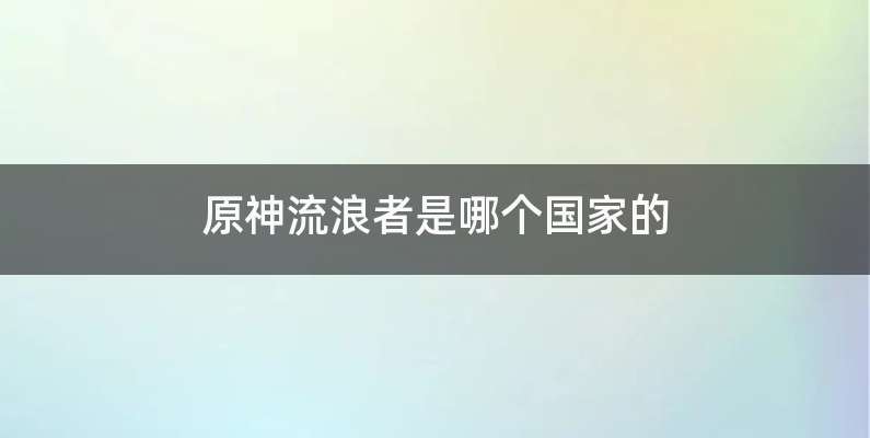 原神流浪者是哪个国家的