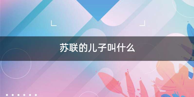 苏联的儿子叫什么