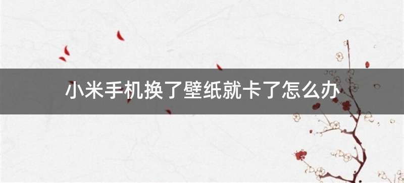 小米手机换了壁纸就卡了怎么办