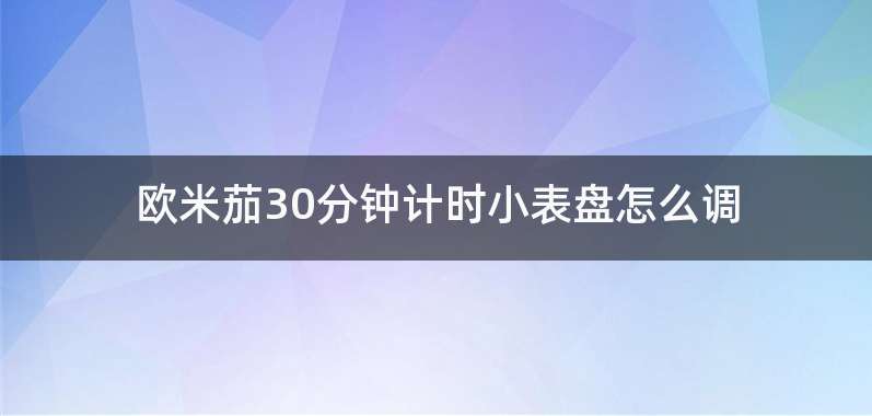 欧米茄30分钟计时小表盘怎么调