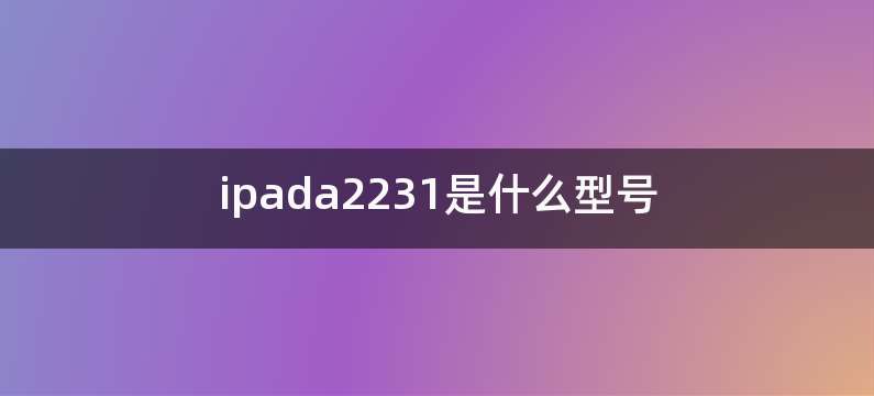 ipada2231是什么型号