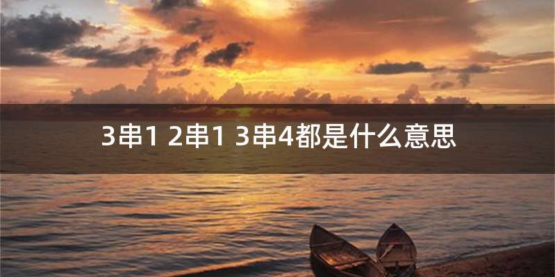 3串1 2串1 3串4都是什么意思