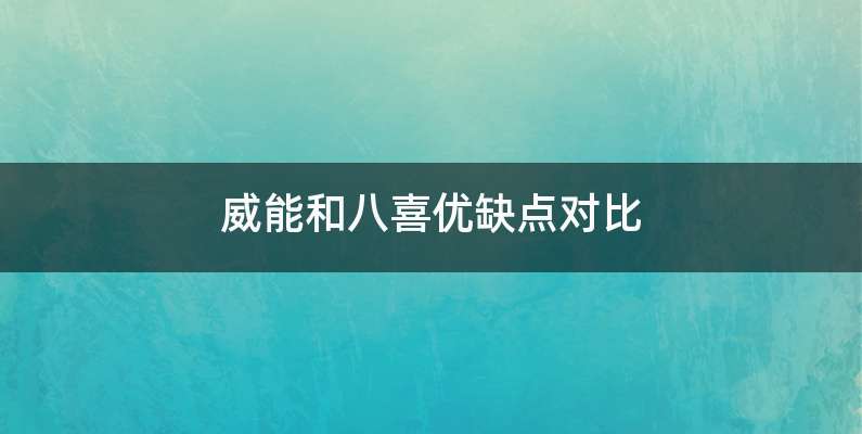 威能和八喜优缺点对比