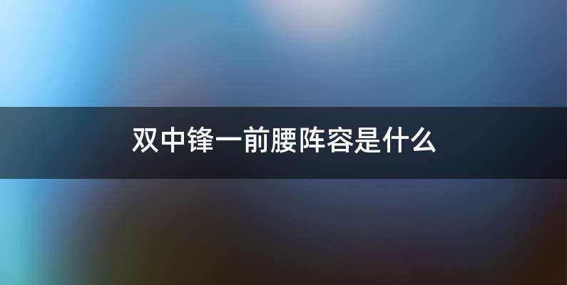 双中锋一前腰阵容是什么