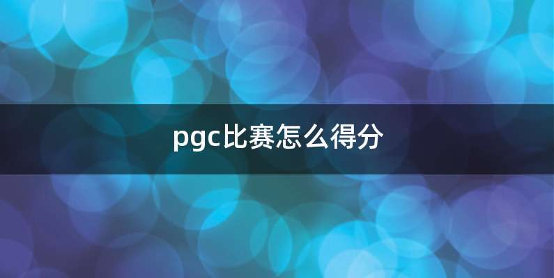 pgc比赛怎么得分
