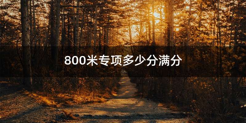 800米专项多少分满分