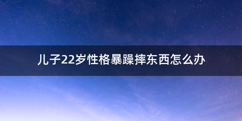 儿子22岁性格暴躁摔东西怎么办