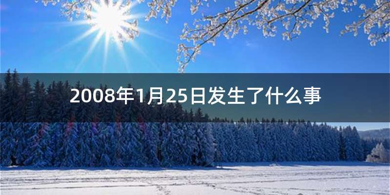 2008年1月25日发生了什么事