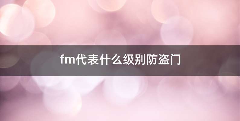 fm代表什么级别防盗门