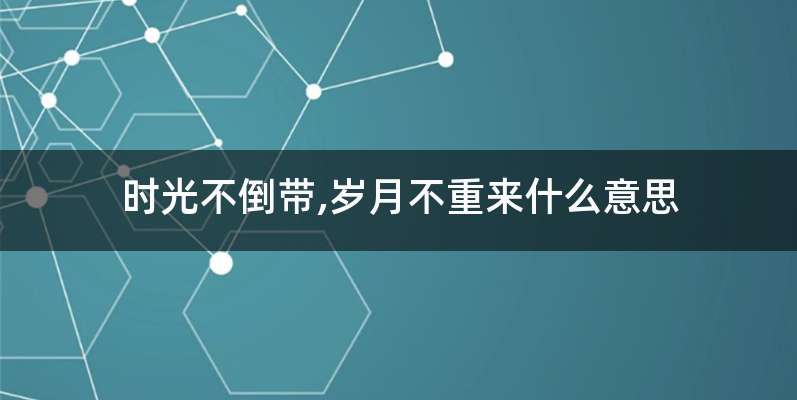 时光不倒带,岁月不重来什么意思