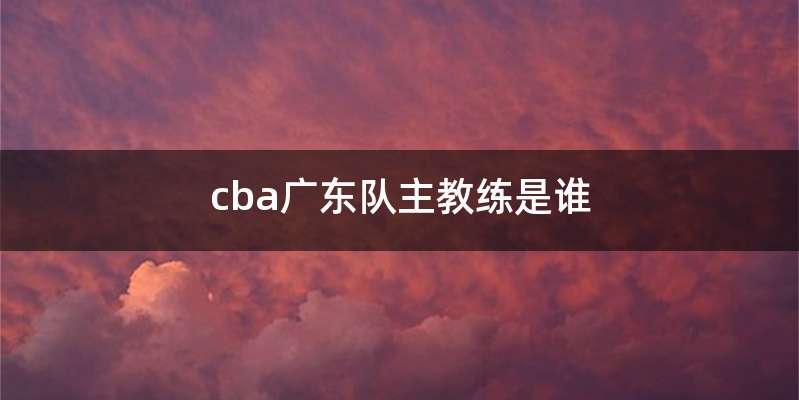 cba广东队主教练是谁
