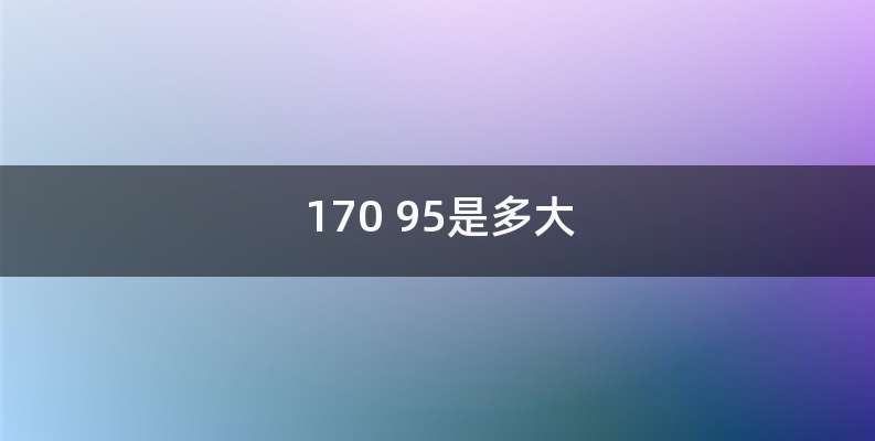 170 95是多大