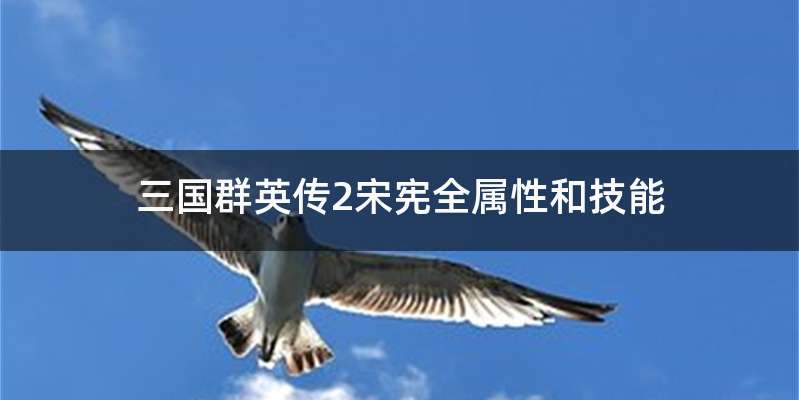三国群英传2宋宪全属性和技能