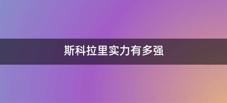 斯科拉里实力有多强