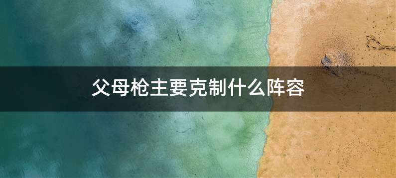 父母枪主要克制什么阵容