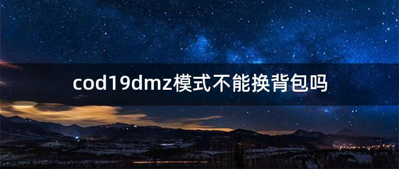 cod19dmz模式不能换背包吗