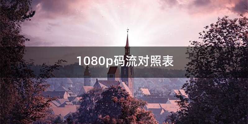 1080p码流对照表