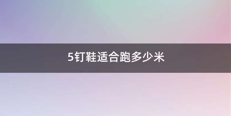 5钉鞋适合跑多少米