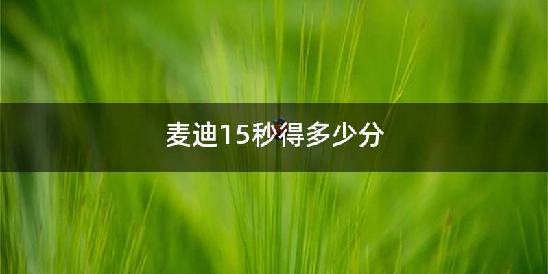 麦迪15秒得多少分