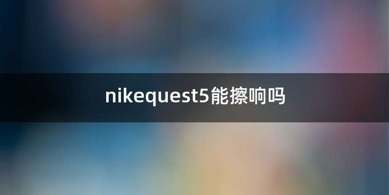 nikequest5能擦响吗